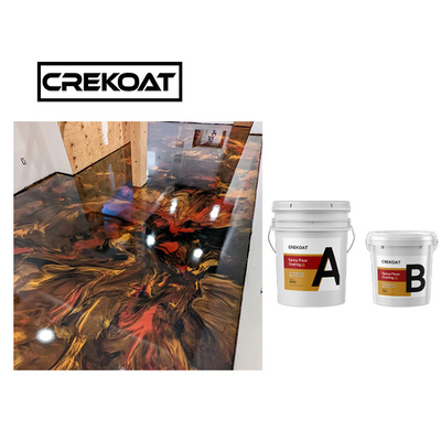 Slip Resistance Crystal Metallic Epoxy Resin Coating Black And Gold Epoxy Floor