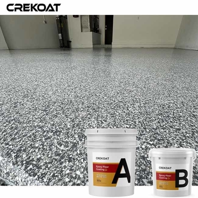 Decorative Flakes Epoxy Floor Clear Top Coat For Commercial Spaces