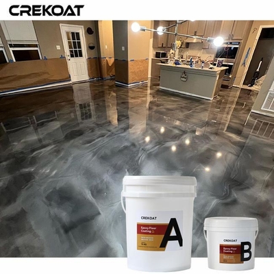Decorative Effects Polyaspartic Metallic Floor Coating With Metallic Pigments Or Flakes